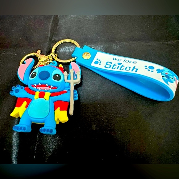 Disney Accessories - Disney Halloween stitch devil silicone keychain